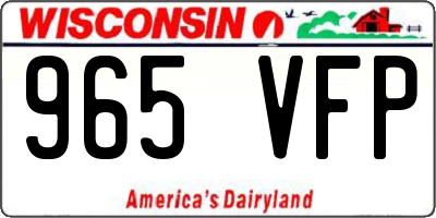 WI license plate 965VFP