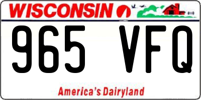 WI license plate 965VFQ