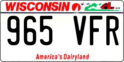 WI license plate 965VFR