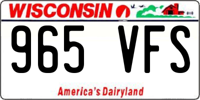 WI license plate 965VFS