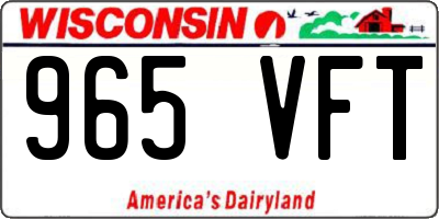 WI license plate 965VFT