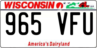 WI license plate 965VFU
