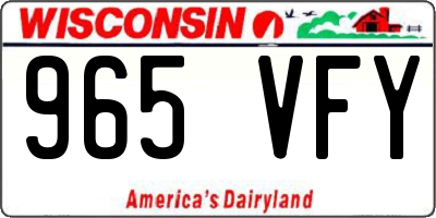 WI license plate 965VFY