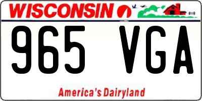 WI license plate 965VGA