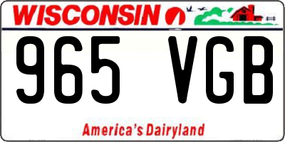 WI license plate 965VGB