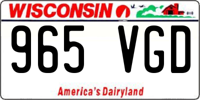 WI license plate 965VGD