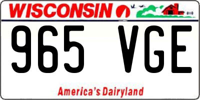 WI license plate 965VGE