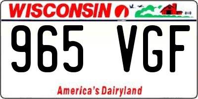 WI license plate 965VGF