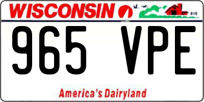 WI license plate 965VPE