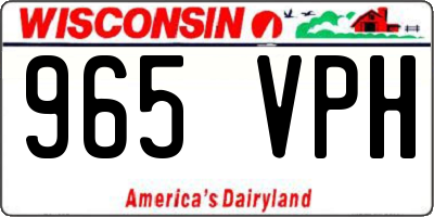 WI license plate 965VPH