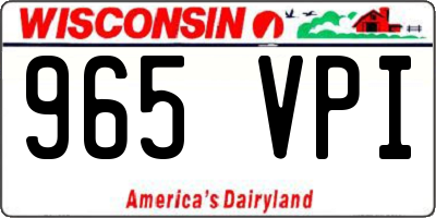 WI license plate 965VPI