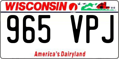 WI license plate 965VPJ