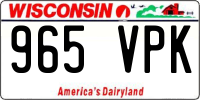 WI license plate 965VPK