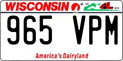 WI license plate 965VPM
