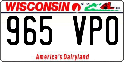 WI license plate 965VPO
