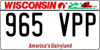 WI license plate 965VPP