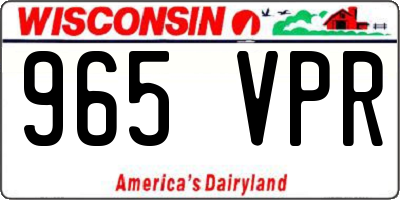 WI license plate 965VPR