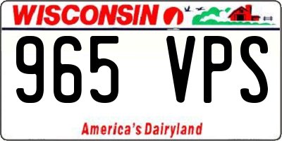 WI license plate 965VPS