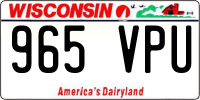 WI license plate 965VPU