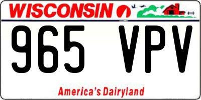 WI license plate 965VPV