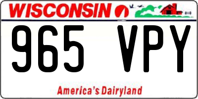 WI license plate 965VPY