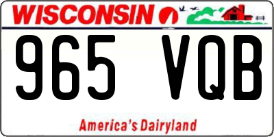 WI license plate 965VQB