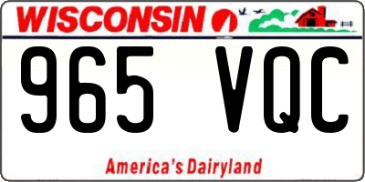 WI license plate 965VQC