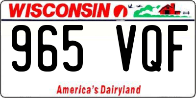 WI license plate 965VQF