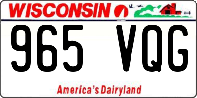 WI license plate 965VQG