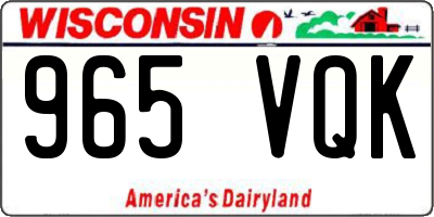 WI license plate 965VQK