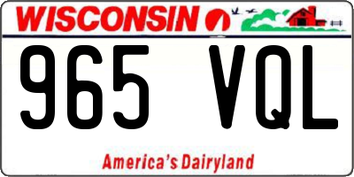 WI license plate 965VQL