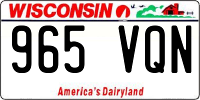 WI license plate 965VQN