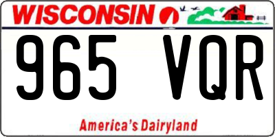WI license plate 965VQR