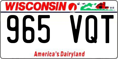 WI license plate 965VQT