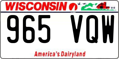 WI license plate 965VQW