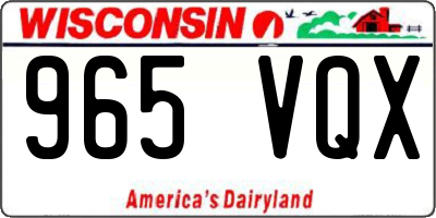 WI license plate 965VQX