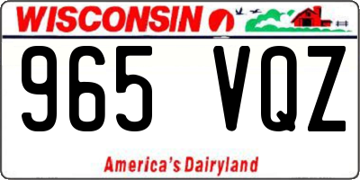 WI license plate 965VQZ