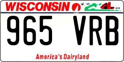 WI license plate 965VRB