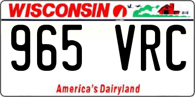 WI license plate 965VRC