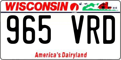 WI license plate 965VRD