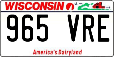 WI license plate 965VRE