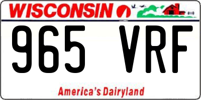 WI license plate 965VRF