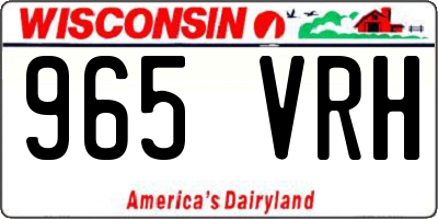 WI license plate 965VRH