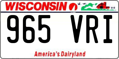 WI license plate 965VRI