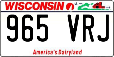 WI license plate 965VRJ