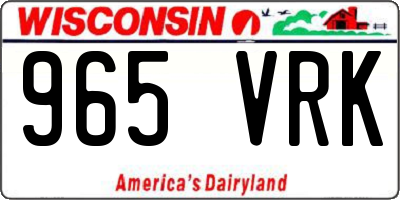 WI license plate 965VRK