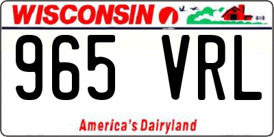WI license plate 965VRL