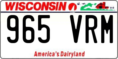 WI license plate 965VRM