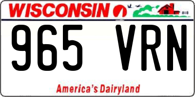 WI license plate 965VRN