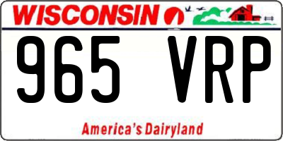 WI license plate 965VRP